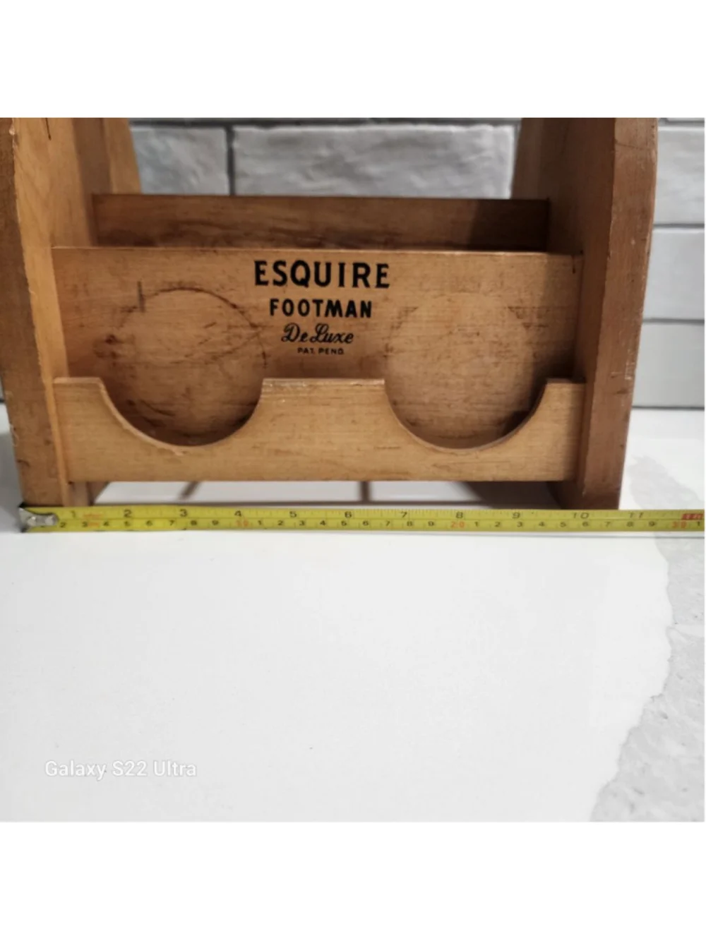 Vintage Esquire Brown Wood Shoe Shine Box Storage